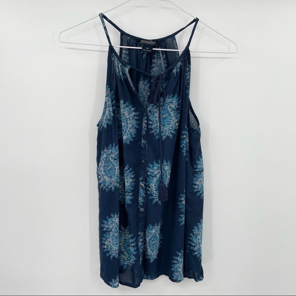 Lucky Brand Blue Paisley Tank Top